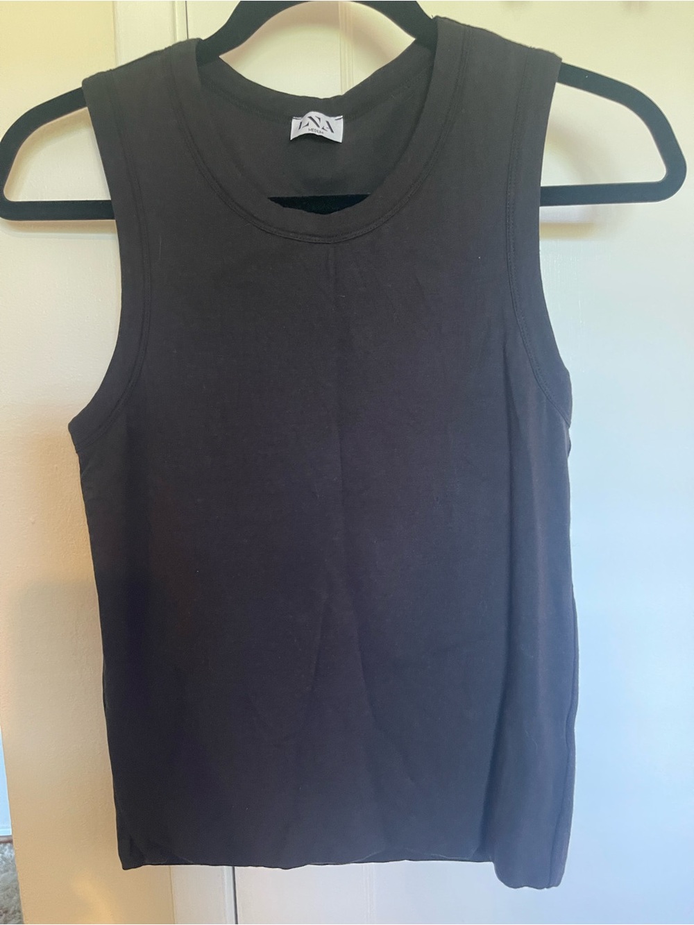 LNA Black Crewneck Tank